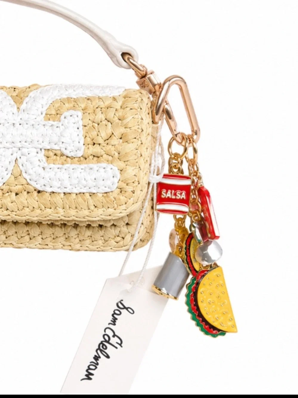 Gold Taco Charm Keychain with Red Snack Charms 👜🌮